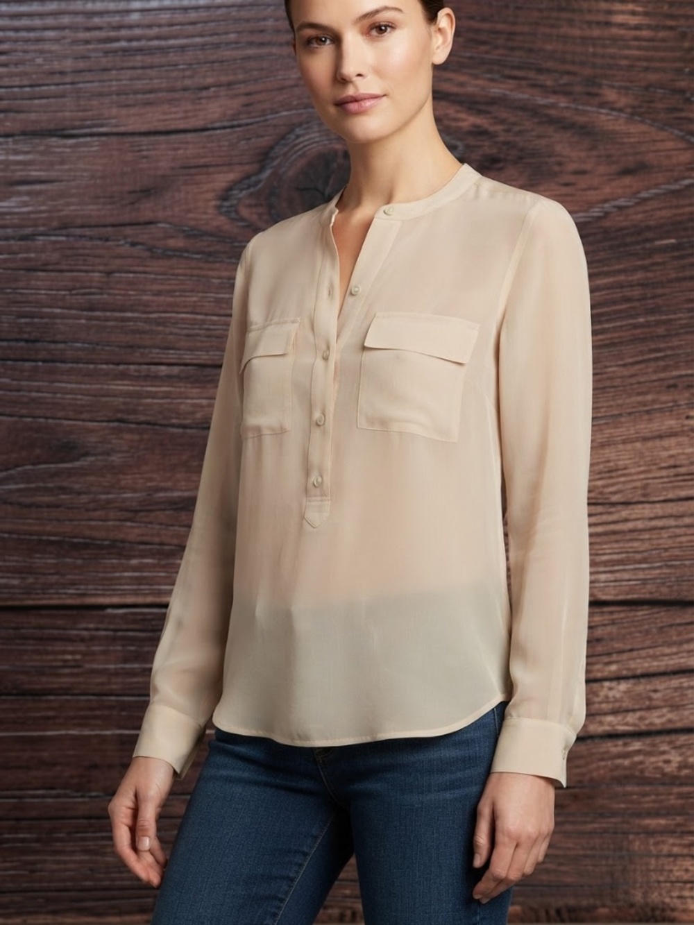 Equipment Silk Blouse in Blush Pink Size XS